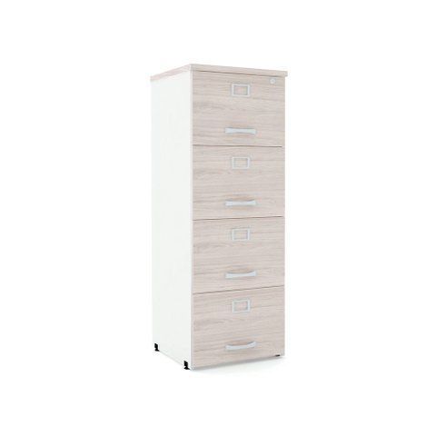 Armário de Arquivo Oficio PE25 Pandin 45,70cm (largura) em MDP Cor Nogueira CasaBlanca e Branco 4 Ga