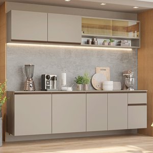 Armário de Cozinha Completa 240cm Suspenso Nice Madesa 05