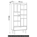 Ver imagem 4 de Estante Livreiro 90cm 1 Gaveta Pé Madeira Luara Off White A10 - Mpozenato