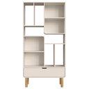 Ver imagem 6 de Estante Livreiro 90cm 1 Gaveta Pé Madeira Luara Off White A10 - Mpozenato