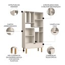 Ver imagem 3 de Estante Livreiro 90cm 1 Gaveta Pé Madeira Luara Off White A10 - Mpozenato