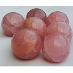 BOLA KIT COM 7 QUARTZO ROSA DE 4,1 A 4,9CM PESO 925GR BOLAS DE 4,3 A 4,9CM PESO 925GR - 1