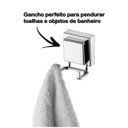 Ver imagem 2 de Gancho Duplo Multiuso Porta Toalha Ventosa Cromado Future