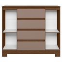 Ver imagem 4 de Cômoda Quarto Sapateira 112cm Selene Nogueira/Cappuccino a02 - Mpozenato