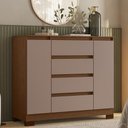 Ver imagem 2 de Cômoda Quarto Sapateira 112cm Selene Nogueira/Cappuccino a02 - Mpozenato
