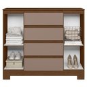 Ver imagem 3 de Cômoda Quarto Sapateira 112cm Selene Nogueira/Cappuccino a02 - Mpozenato