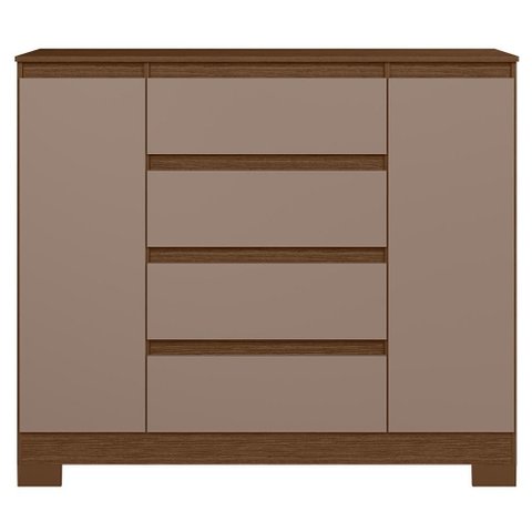 Cômoda Quarto Sapateira 112cm Selene Nogueira/Cappuccino a02 - Mpozenato