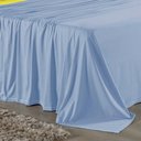 Ver imagem 3 de Jogo de Cama Casal Viúva Nobre 4 Peças Malha 100% Algodão - Azul-bebê / Amarelo