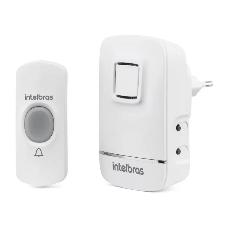 Campainha Sem Fio Intelbras Cib 100 Com Bateria e Alcance Até 100 Metros Branco