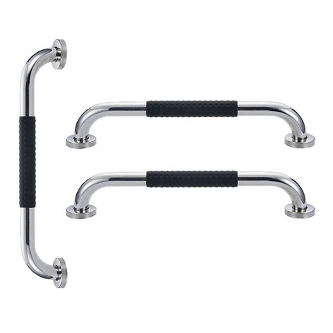 Barra de Apoio 60cm Inox Suporte Antiderrapante Banheiro Box Kit 3 Unidades Idoso Criança Gestante C