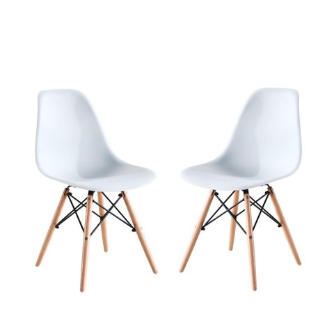 Kit de 2 Cadeiras Eames Charles Eiffel Trevisul - Branco