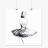 Pôster - Bailarina Preta e Branca 2 - 30x30cm - 1