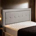 Ver imagem 2 de Cabeceira Estofada para Cama Box King 195cm Ravena Veludo - Sofa Store:veludo Bege