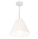 Ver imagem 1 de Lustre Pendente Cone Vivare Md-4028 Cúpula em Tecido 25/30x12cm - Bivolt - Branco - Bivolt