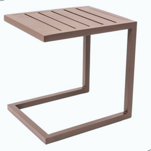 Mesa Mesinha de Apoio para Espreguiçadeira Piscina Jardim Cor Marrom Fosco