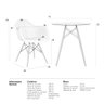 KIT - Mesa Eames com tampo de vidro 70 cm + 4 cadeiras Eiffel DAW Branco - 10