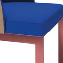 Ver imagem 4 de Poltrona Luxo Dubai Base Bronze Couro Bege - Assento Linho Cor:azul Marinho