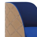 Ver imagem 3 de Poltrona Luxo Dubai Base Bronze Couro Bege - Assento Linho Cor:azul Marinho