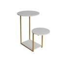 Ver imagem 2 de Mesa de Apoio Cibele Dourada Ferro Branco Redondo
