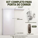Ver imagem 6 de Porta de Correr Madeira 210x80 Branco Prime Kit Completo Trilho Fechadura