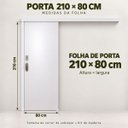 Ver imagem 7 de Porta de Correr Madeira 210x80 Branco Prime Kit Completo Trilho Fechadura