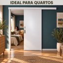 Ver imagem 4 de Porta de Correr Madeira 210x80 Branco Prime Kit Completo Trilho Fechadura