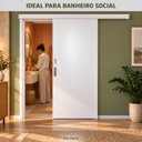 Ver imagem 3 de Porta de Correr Madeira 210x80 Branco Prime Kit Completo Trilho Fechadura