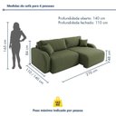 Ver imagem 3 de Sofá Cama Modular Orgânico Retrátil 4 Lugares 270cm Base Madeira Maciça Cancún