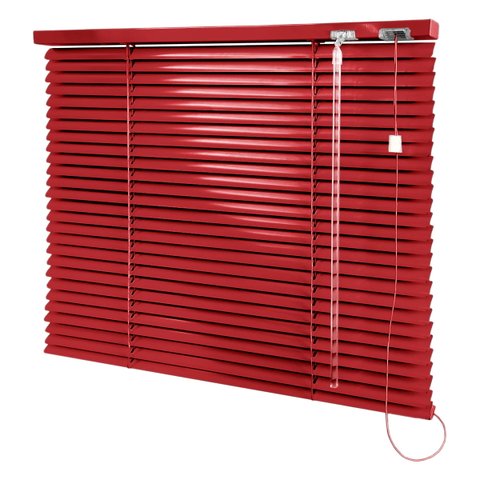 Persiana Horizontal Vermelha - 1,22m Larg X 1,22m Alt - Alumínio 25mm - Persianet