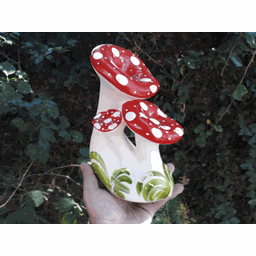 Cogumelinho Corneta para Jardim em Cerâmica - 2