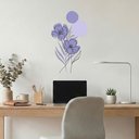 Ver imagem 2 de Adesivo Floral Boho Roxo Estilo Nórdico 35x60 Minimalista Abstrato