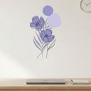 Ver imagem 1 de Adesivo Floral Boho Roxo Estilo Nórdico 35x60 Minimalista Abstrato