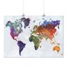Pôster - Mapa Mundi Pintura Colorido - 42x59cm - 1