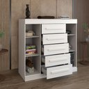 Ver imagem 2 de Cômoda Divino 2 Portas 5 Gavetas 100% Mdf Branco - Panorama Móveis