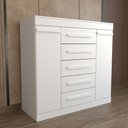 Ver imagem 6 de Cômoda Divino 2 Portas 5 Gavetas 100% Mdf Branco - Panorama Móveis