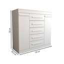 Ver imagem 4 de Cômoda Divino 2 Portas 5 Gavetas 100% Mdf Branco - Panorama Móveis