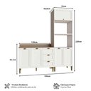 Ver imagem 3 de Cozinha Modulada Aurora Provençal 190cm Conjunto Clássico Cor:branco