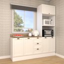 Ver imagem 1 de Cozinha Modulada Aurora Provençal 190cm Conjunto Clássico Cor:branco