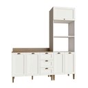 Ver imagem 2 de Cozinha Modulada Aurora Provençal 190cm Conjunto Clássico Cor:branco