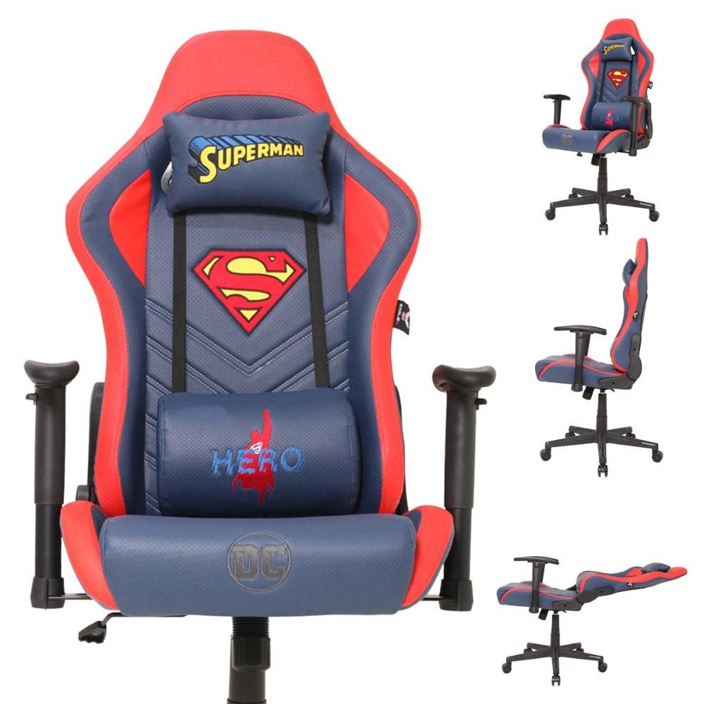 Cadeira Gamer Profissional Original Superman Giratória Ajustável com Braço Regulável