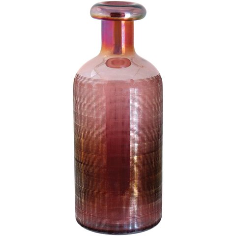 BENJI GARRAFA DECORATIVA 35x14x14cm VIDRO ROSA LUSTRADO