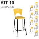 Ver imagem 1 de Kit 10 Banquetas Fixa Alta Piacere - Cor Amarelo - 34113
