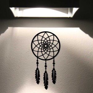 Aplique de Parede Apanhador de Sonhos em MDF 6mm