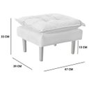 Ver imagem 4 de Puff Decorativo Heloíse Veludo Bege