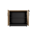 Ver imagem 4 de Armário Escritório Savoia Secretaria 30mm Macadamia/preto