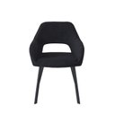 Ver imagem 1 de Cadeira Oslo Preta Estofada com Braço Moderna Aço Waw Design
