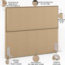 Ver imagem 4 de Cabeceira Box Casal King Com Tachas 195 cm Vicenza L02 Linho Bege Escuro - Lyam Decor