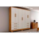 Ver imagem 1 de Guarda Roupa 6 Portas e 6 Gavetas C/ Pés Encant/berlim Cumaru/fendi - Novo Horizonte