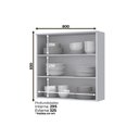Ver imagem 4 de Módulo Cozinha Henn Americana Armário C- 2 Portas 80cm Cinza