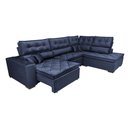 Ver imagem 7 de Sofá de Canto Retrátil e Reclinável Direito 3,00x2,36m Molas Cama inBox Espanha Velusoft Azul